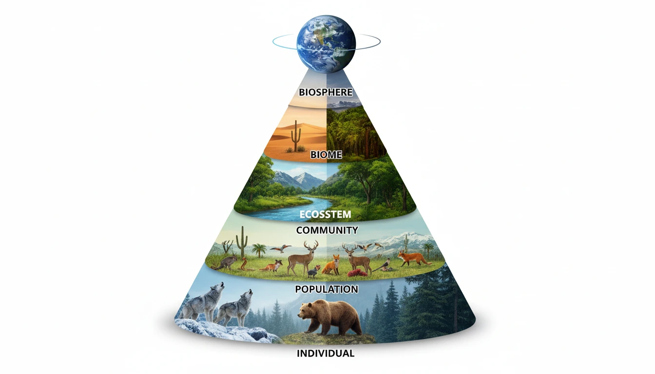6 Levels of Organization in an Ecosystem